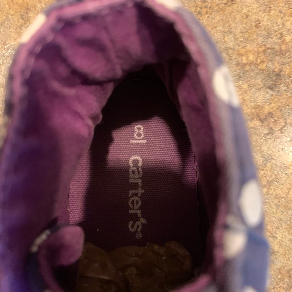 Carter’s Hightops navy white polka dots girl us 8 - Picture 6 of 6